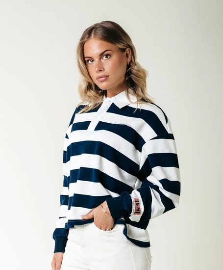 Colourful Rebel Polo Skyler Striped Boyfriend