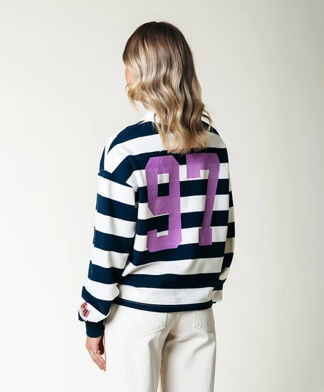 Colourful Rebel Polo Skyler Striped Boyfriend