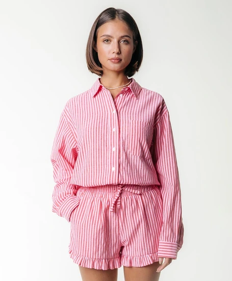 Colourful Rebel Short Sensa Striped Ruffle