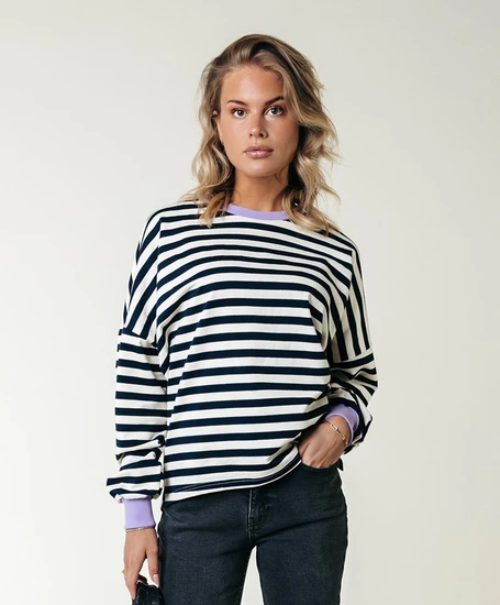 Colourful Rebel Sweater Stripe Contrast
