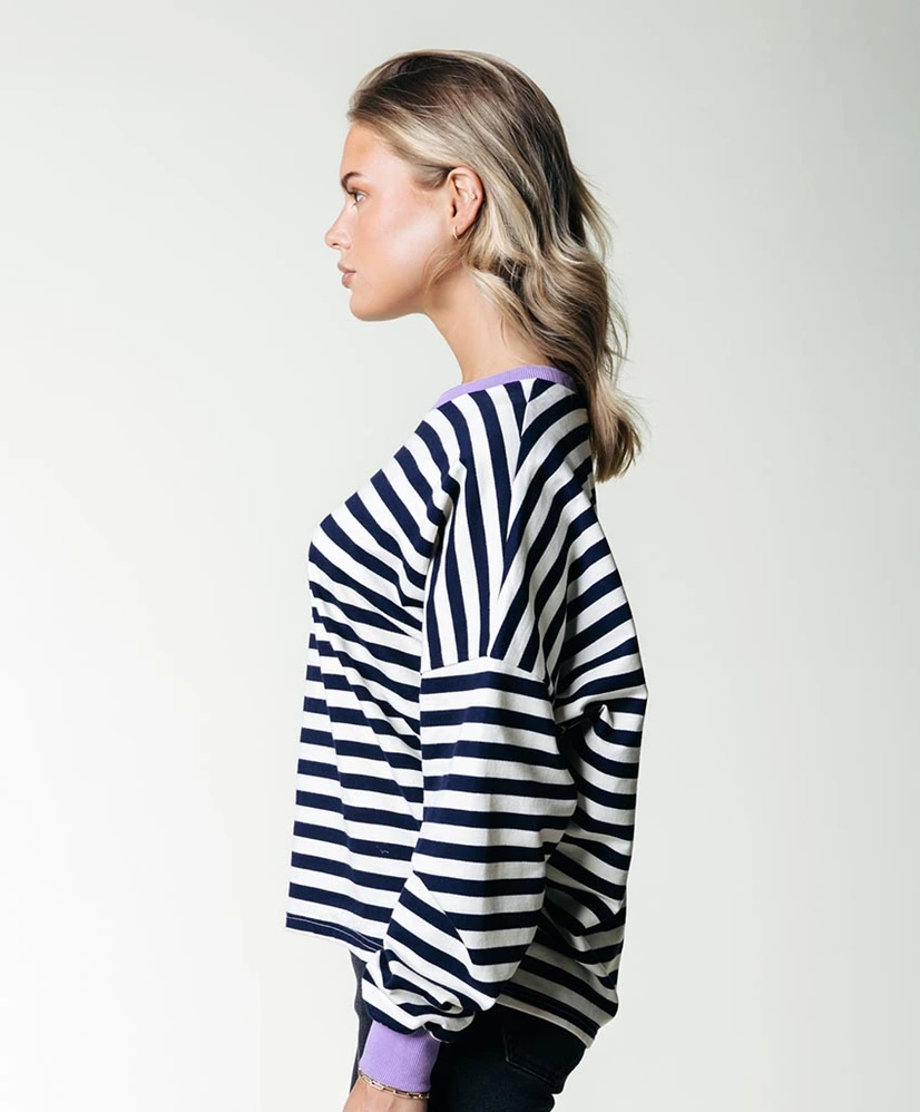 Colourful Rebel Sweater Stripe Contrast