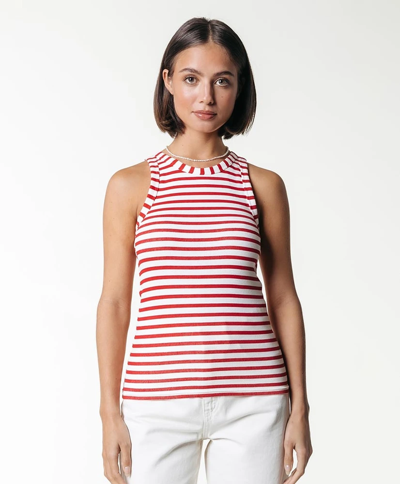 Colourful Rebel Top Sachi Striped Rib