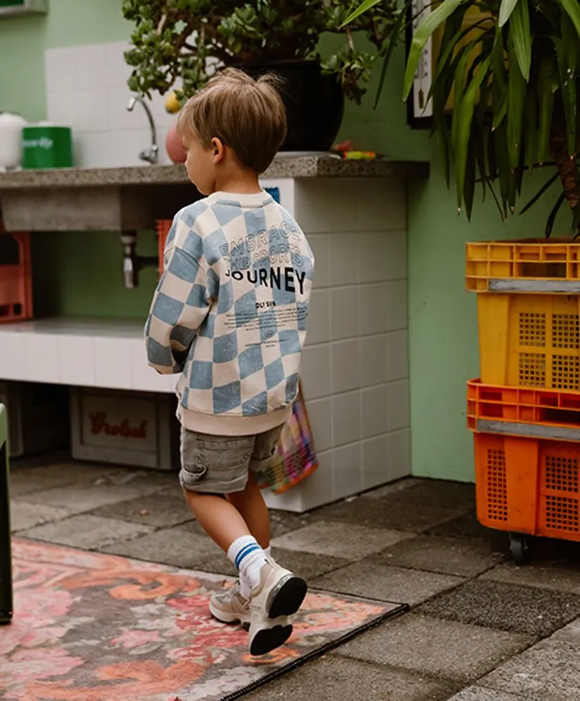 Daily7 Sweater Oversized Check Print