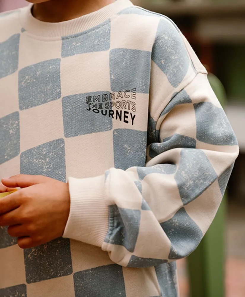 Daily7 Sweater Oversized Check Print