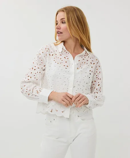 EsQualo Blouse Broidery Anglaise