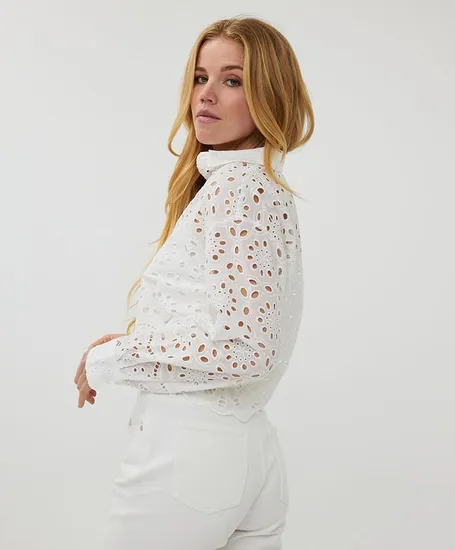 EsQualo Blouse Broidery Anglaise