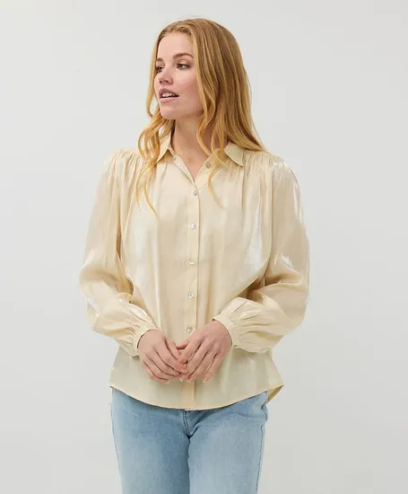 EsQualo Blouse Gathering Changeant