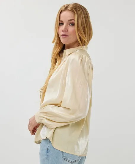 EsQualo Blouse Gathering Changeant