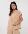 EsQualo Blouse Plisse Glitter