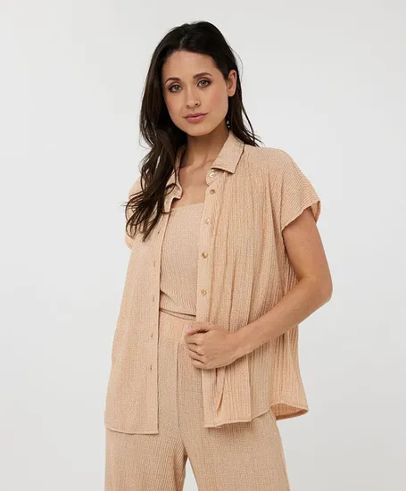 EsQualo Blouse Plisse Glitter