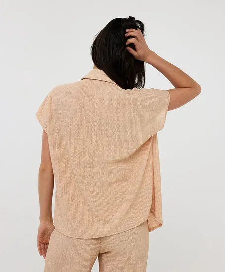 EsQualo Blouse Plisse Glitter