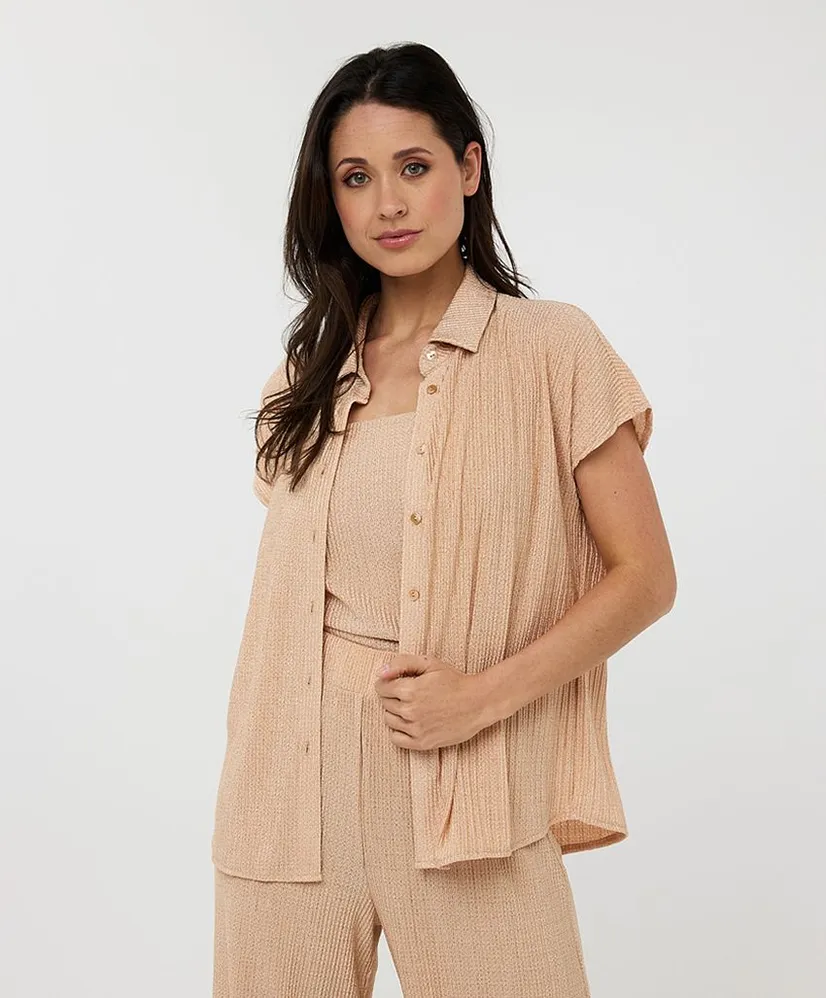 EsQualo Blouse Plisse Glitter