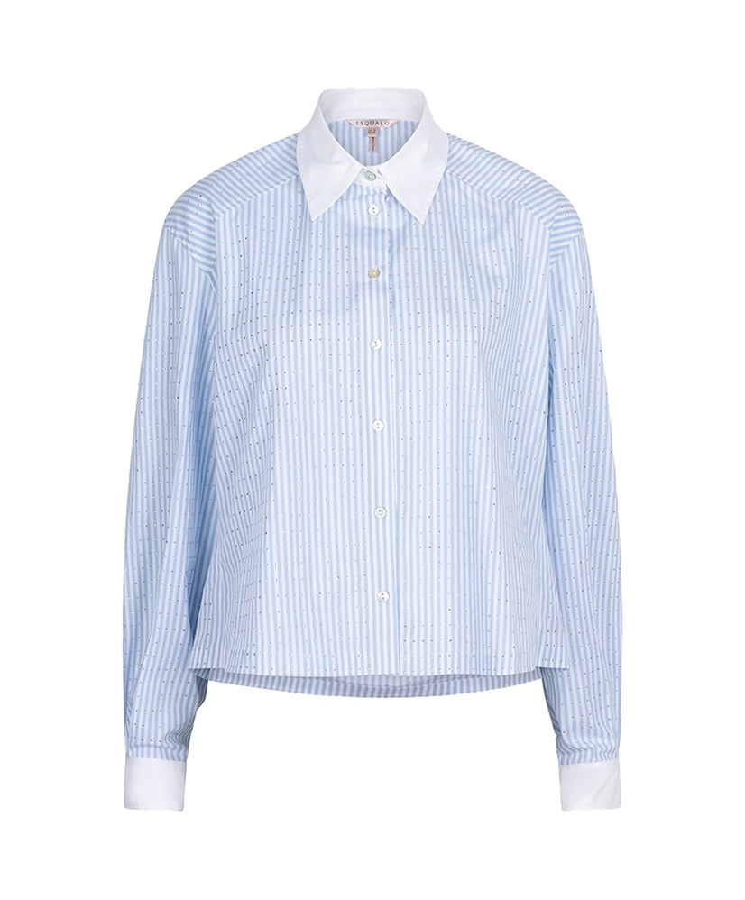 EsQualo Blouse Rhinestones Striped