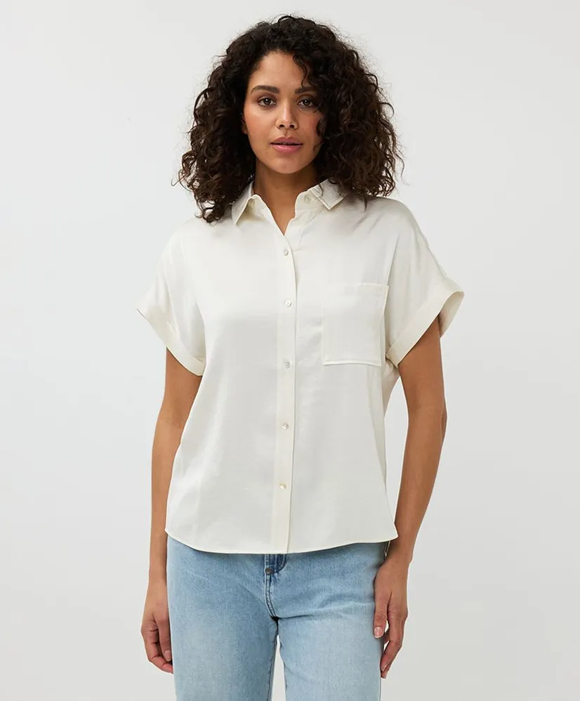 EsQualo Blouse Satin Look