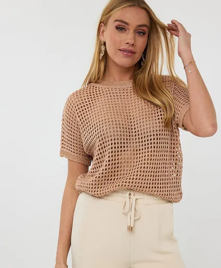 EsQualo Gebreide Top Lurex