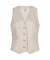 EsQualo Gilet Linnen Stripe