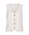 EsQualo Gilet Linnen Stripe