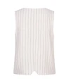 EsQualo Gilet Linnen Stripe