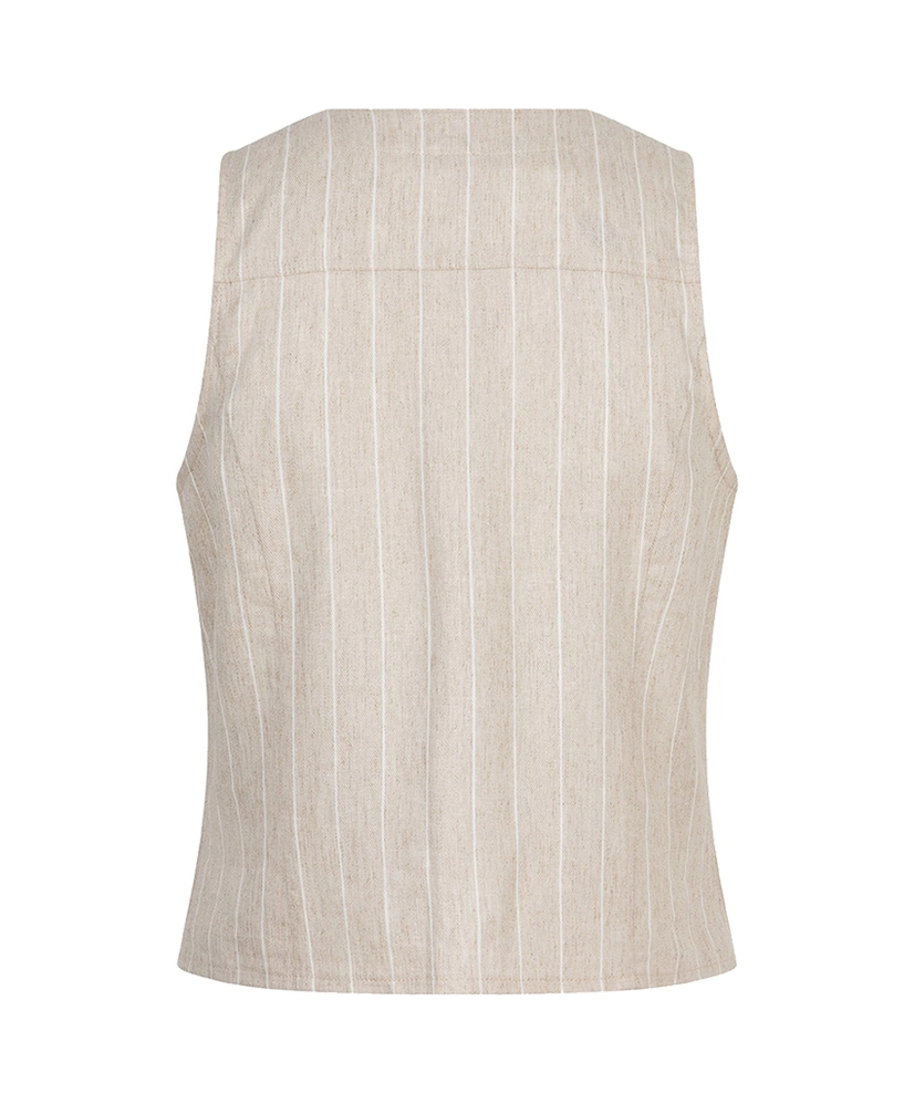 EsQualo Gilet Linnen Stripe