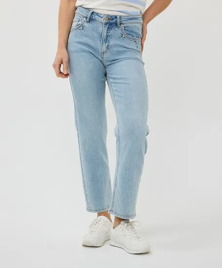 EsQualo Jeans Embroidery Straight Fit