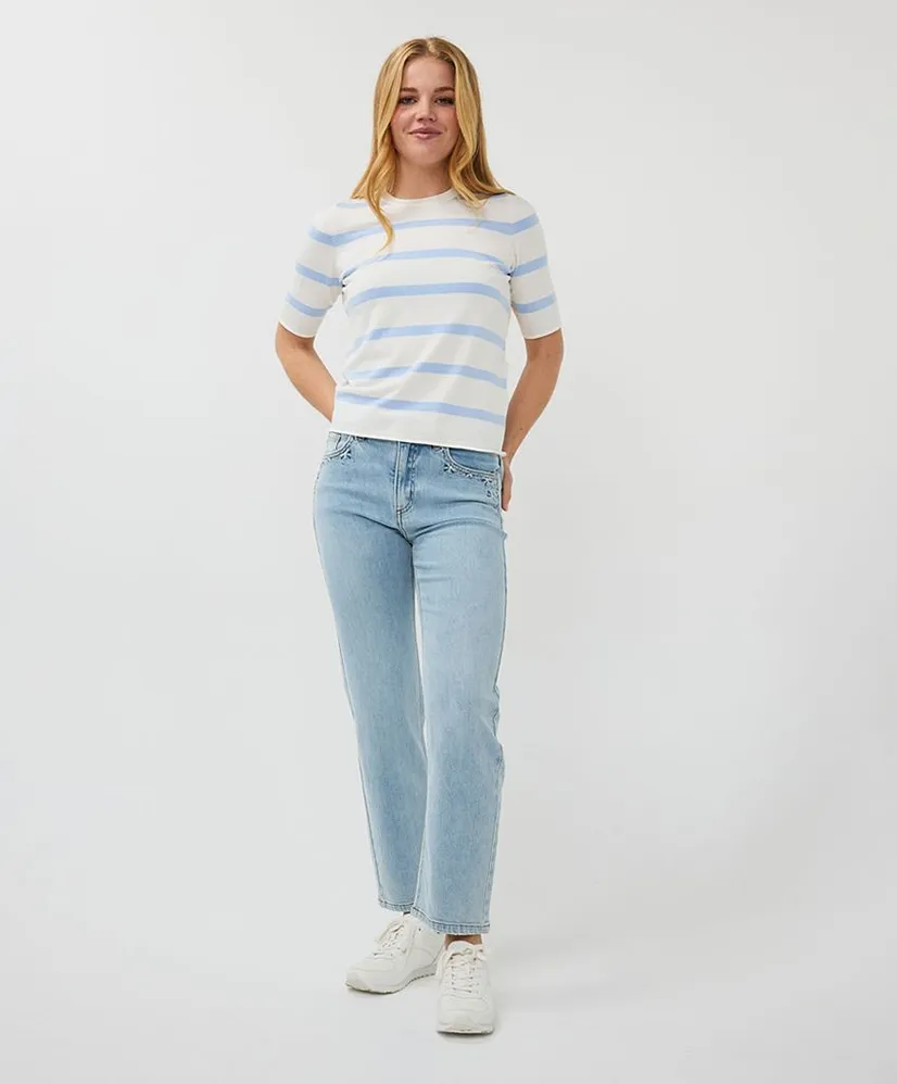 EsQualo Jeans Embroidery Straight Fit