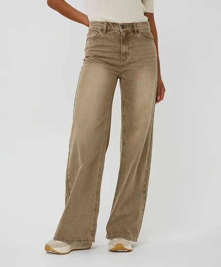 EsQualo Jeans Wide Leg Garment Dye