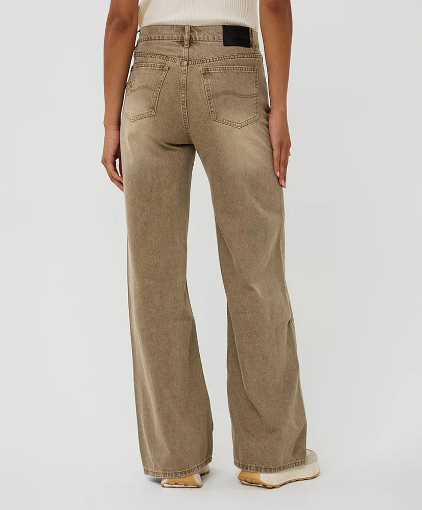 EsQualo Jeans Wide Leg Garment Dye