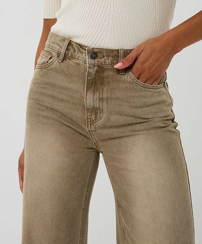 EsQualo Jeans Wide Leg Garment Dye