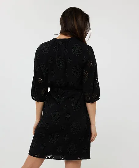 EsQualo Jurk Allover Embroidery