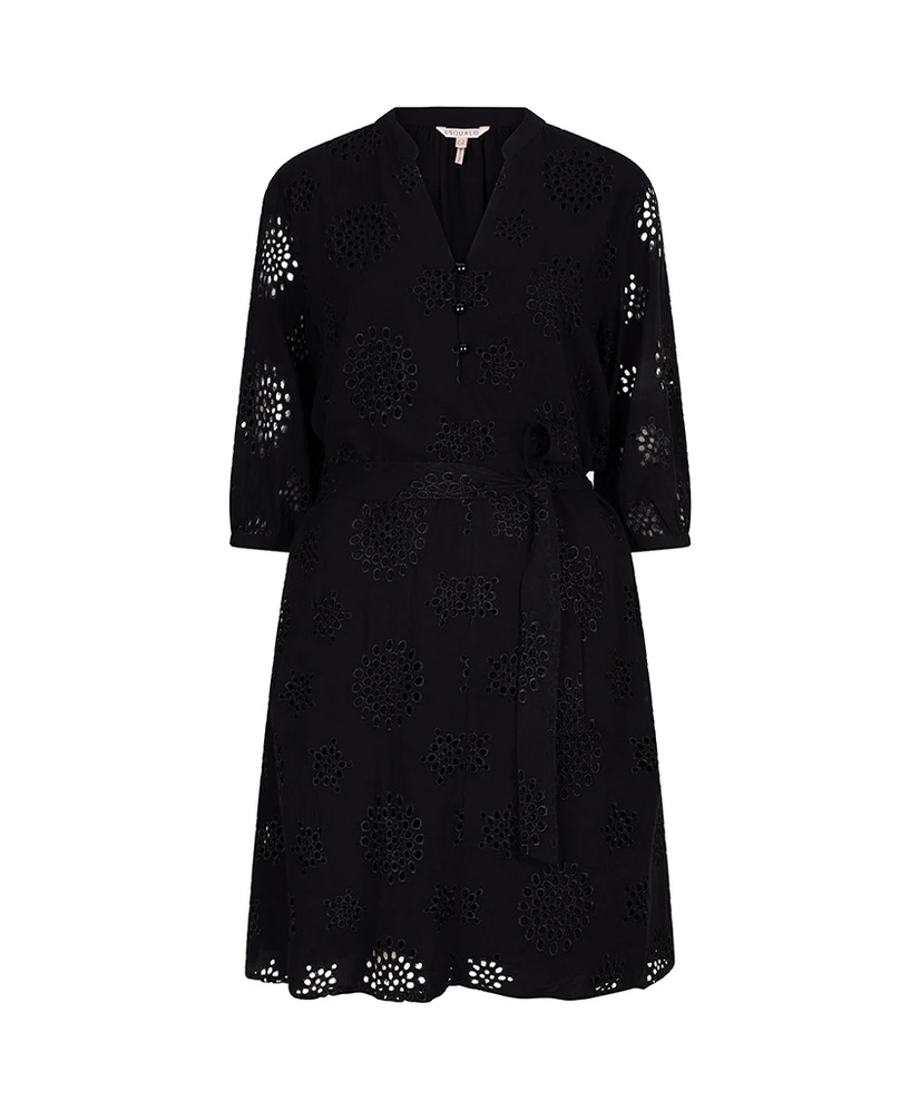 EsQualo Jurk Allover Embroidery