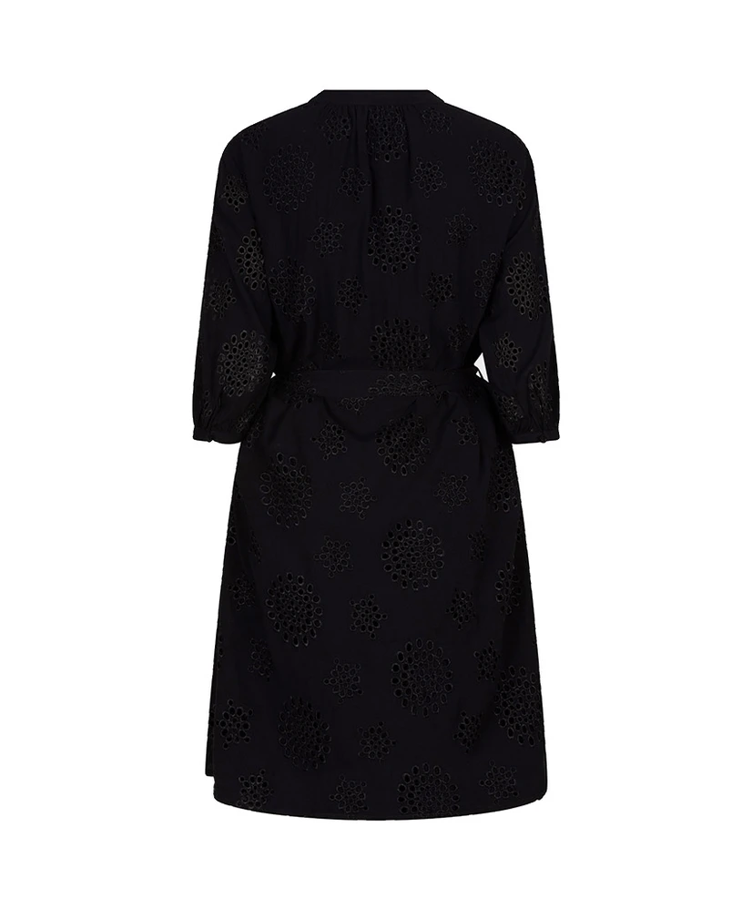 EsQualo Jurk Allover Embroidery