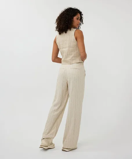 EsQualo Pantalon Linnen Stripe