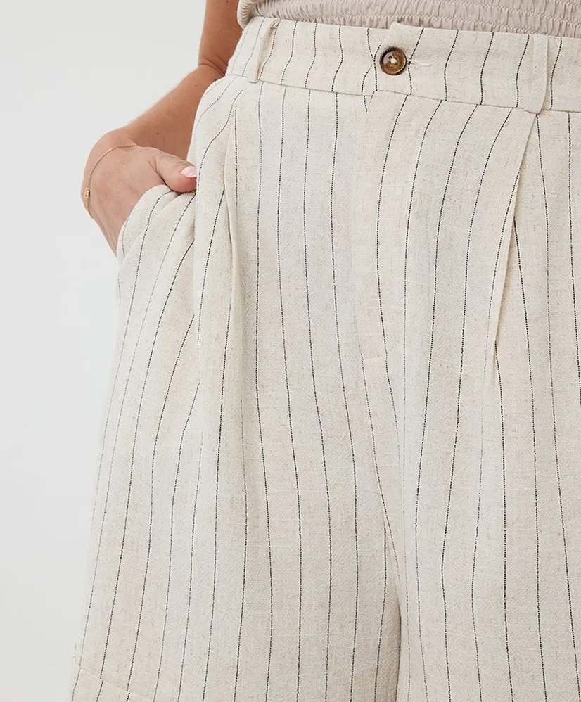EsQualo Shorts Linnen Stripe