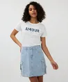 EsQualo T-shirt Patched Denim