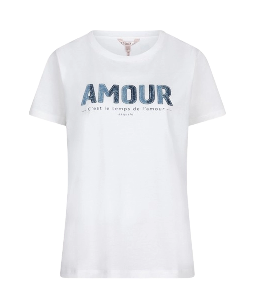 EsQualo T-shirt Patched Denim