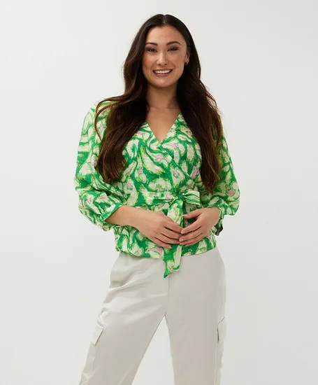 EsQualo Wrap Blouse Floral Treasure
