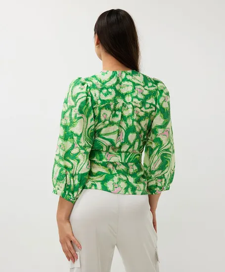 EsQualo Wrap Blouse Floral Treasure