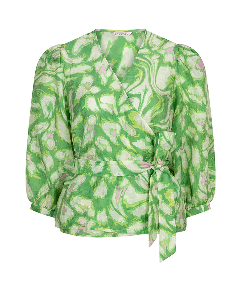 EsQualo Wrap Blouse Floral Treasure