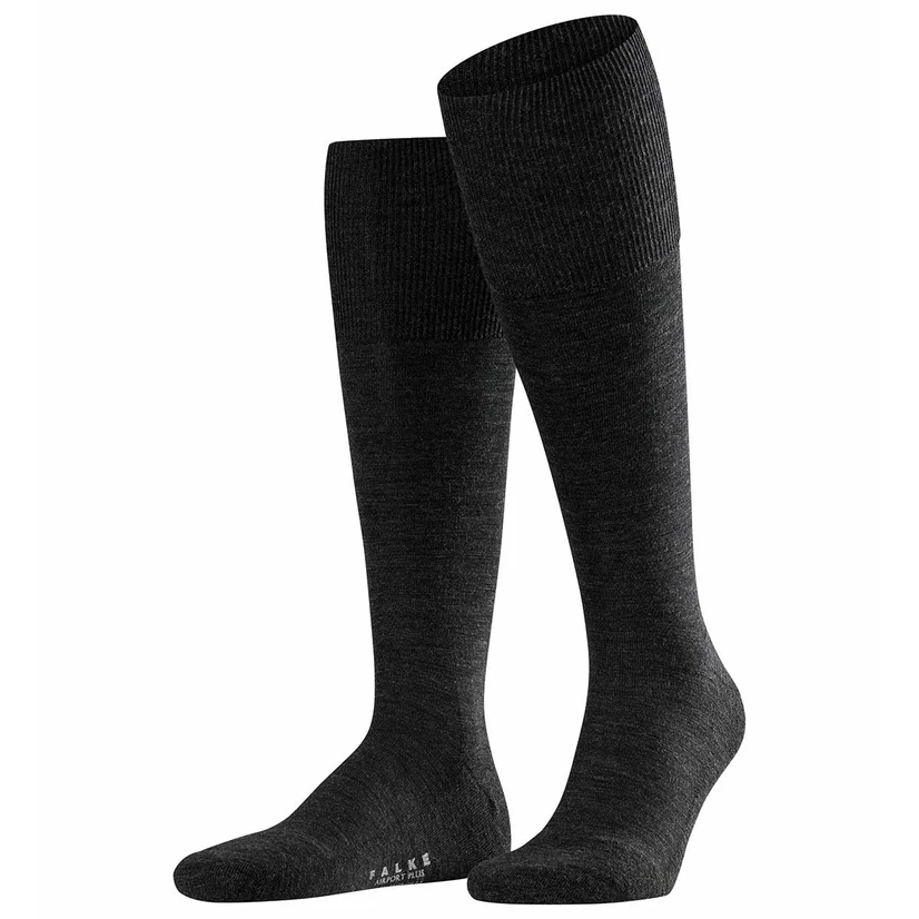 Falke Sokken Airport Plus Knie Zwart