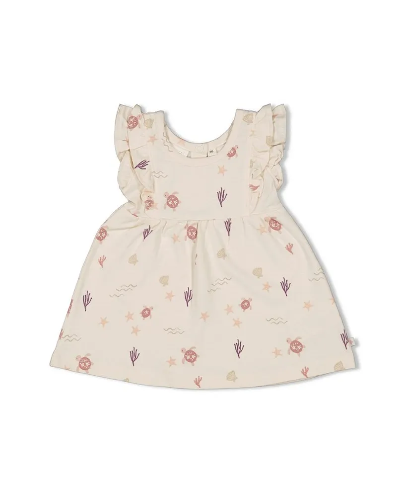 FEETJE Jurk Ruches Allover Print Starfish Wishes