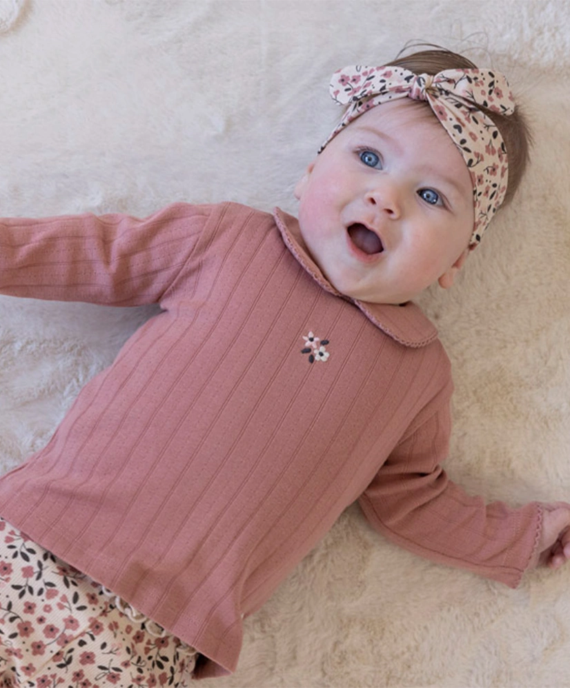 FEETJE T-shirt Pointelle Rib Woodland Bloom