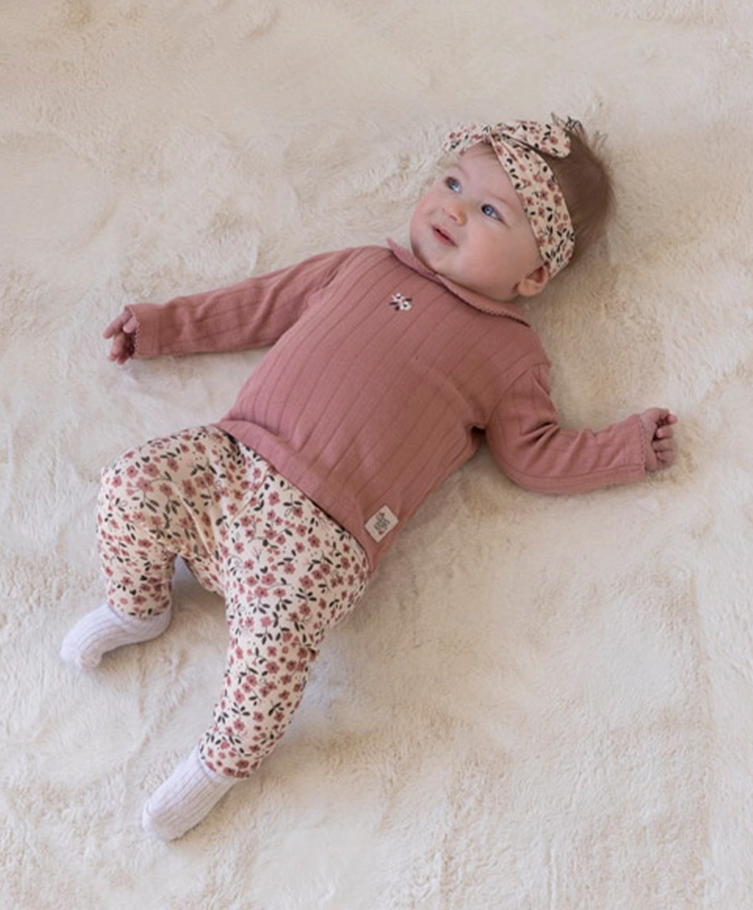 FEETJE T-shirt Pointelle Rib Woodland Bloom