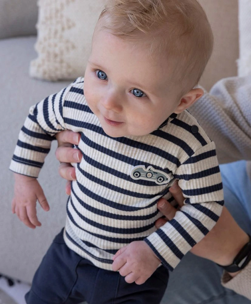 FEETJE T-shirt Rib Streep Let's Go!