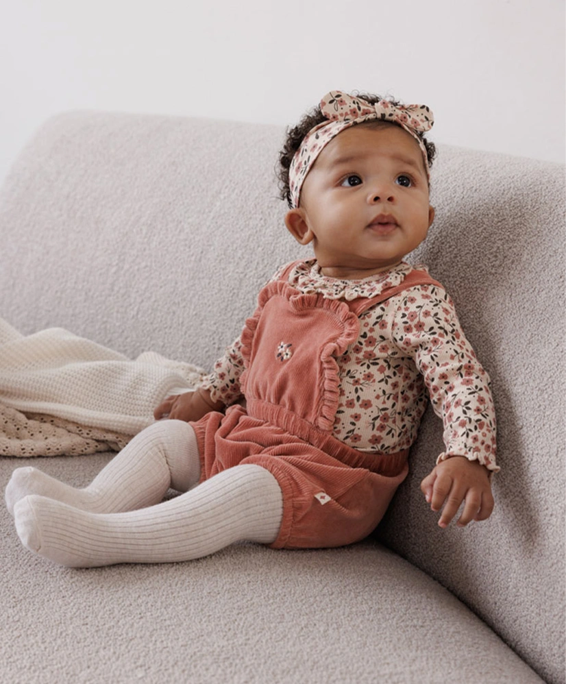 FEETJE Tuinbroek Velours Rib Woodland Bloom