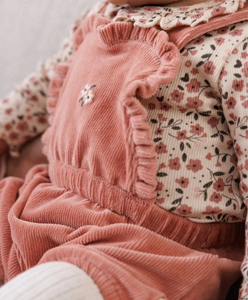 FEETJE Tuinbroek Velours Rib Woodland Bloom