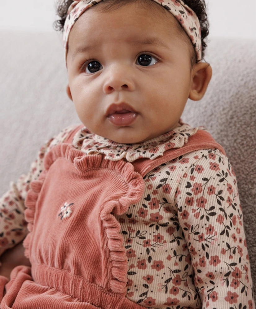 FEETJE Tuinbroek Velours Rib Woodland Bloom