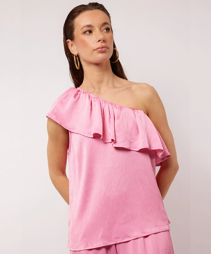 FLURESK One Shoulder Top Brean