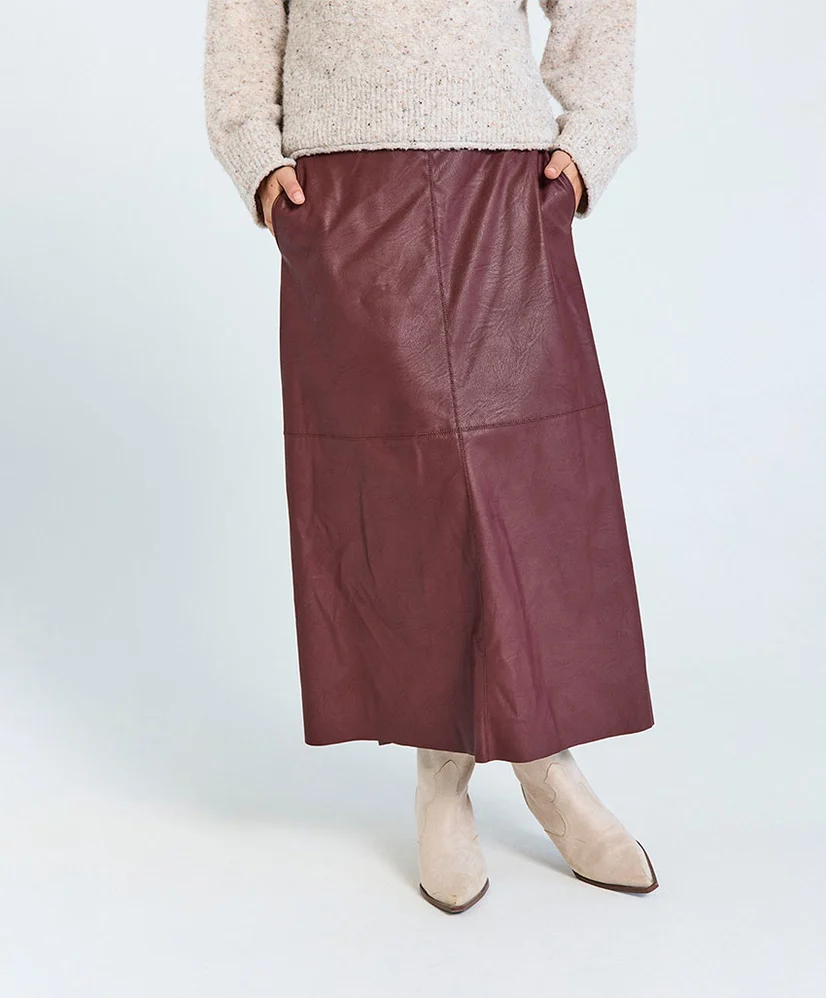 Freequent Maxi Leren Rok Harley