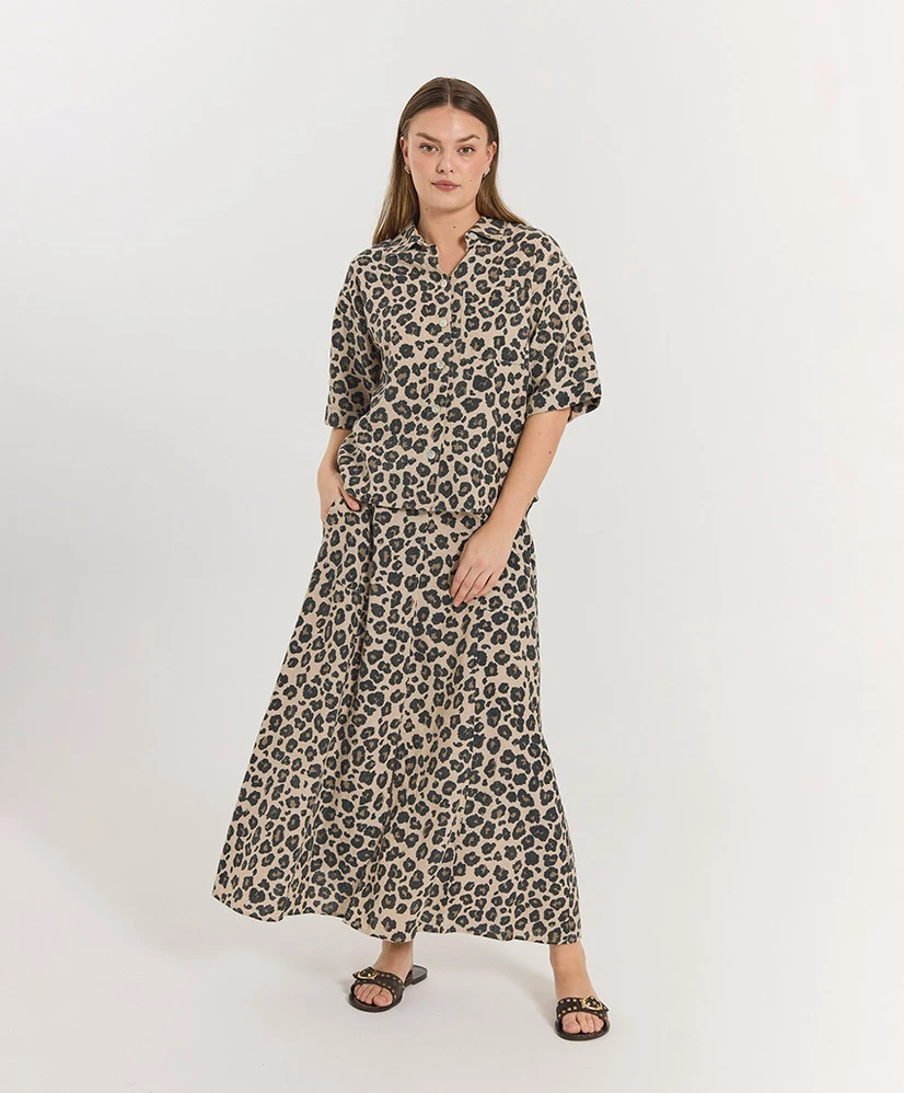 FREEQUENT Rok Midi Leopard