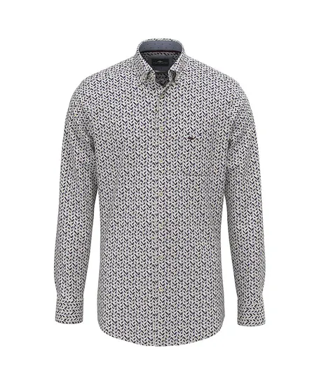 Fynch-Hatton Overhemd Allover Print Regular Fit